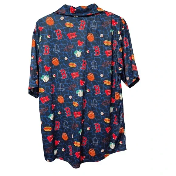 Boston Red Sox Button Down Shirt Promotional Hawiian Champions Mens Medium - Picture 4 of 7